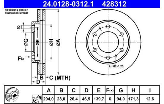 Bromsskiva 24.0128-0312.1 ATE