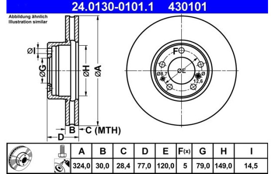 Bromsskiva 24.0130-0101.1 ATE