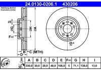 Bromsskiva 24.0130-0206.1 ATE