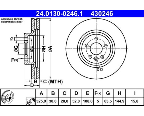 Bromsskiva 24.0130-0246.1 ATE