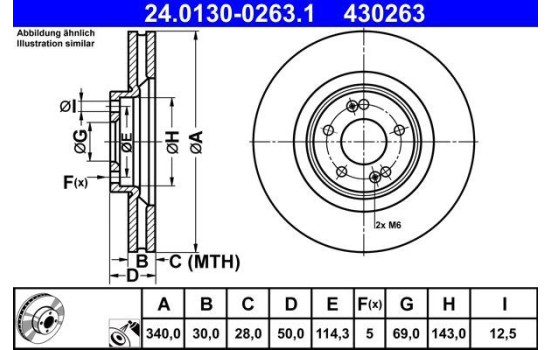 Bromsskiva 24.0130-0263.1 ATE