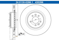 Bromsskiva 24.0130-0266.1 ATE