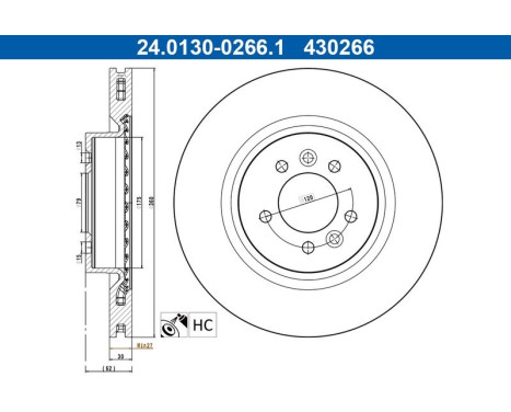 Bromsskiva 24.0130-0266.1 ATE