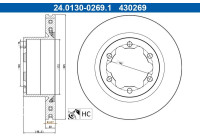 Bromsskiva 24.0130-0269.1 ATE