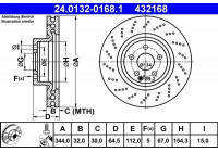 Bromsskiva 24.0132-0168.1 ATE