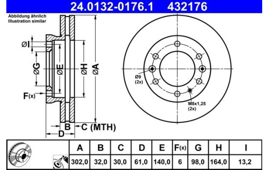 Bromsskiva 24.0132-0176.1 ATE