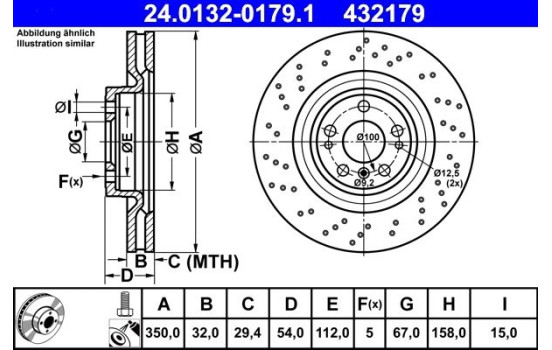 Bromsskiva 24.0132-0179.1 ATE