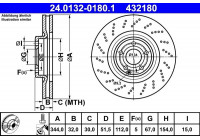 Bromsskiva 24.0132-0180.1 ATE