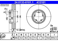 Bromsskiva 24.0133-0101.1 ATE