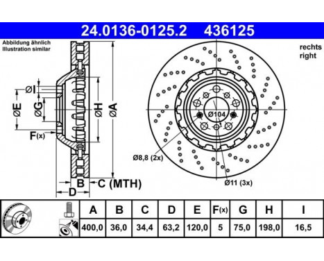 Bromsskiva 24.0136-0125.2 ATE