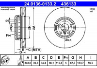 Bromsskiva 24.0136-0133.2 ATE