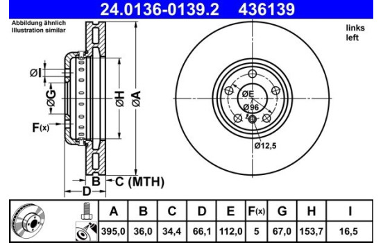 Bromsskiva 24.0136-0139.2 ATE