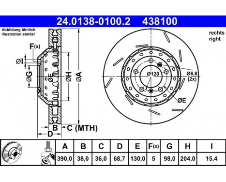 Bromsskiva 24.0138-0100.2 ATE