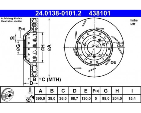 Bromsskiva 24.0138-0101.2 ATE