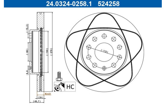 Bromsskiva 24.0324-0258.1 ATE