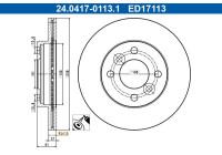 Bromsskiva 24.0417-0113.1 ATE