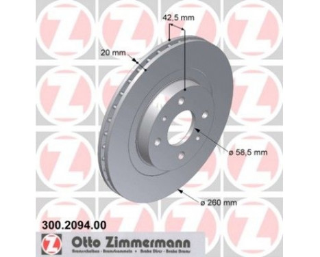 Bromsskiva 300.2094.00 Zimmermann