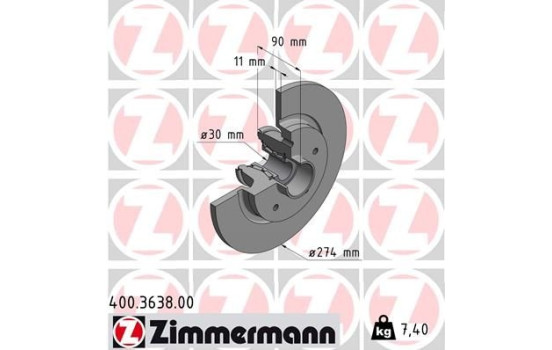 Bromsskiva 400.3638.00 Zimmermann
