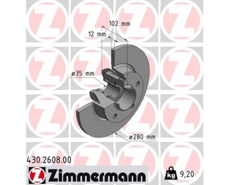 Bromsskiva 430.2608.00 Zimmermann