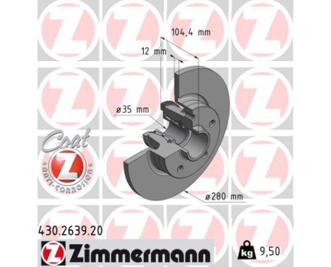 Bromsskiva 430.2639.00 Zimmermann