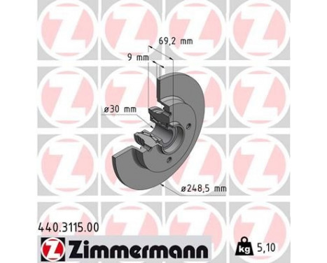 Bromsskiva 440.3115.00 Zimmermann