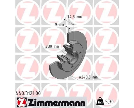 Bromsskiva 440.3121.00 Zimmermann
