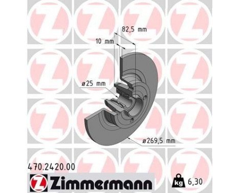 Bromsskiva 470.2420.00 Zimmermann