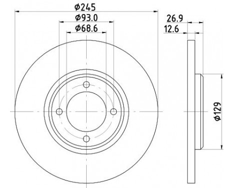 Bromsskiva 8DD 355 100-021 Hella