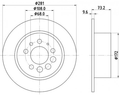 Bromsskiva 8DD 355 100-891 Hella