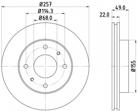 Bromsskiva 8DD 355 102-651 Hella