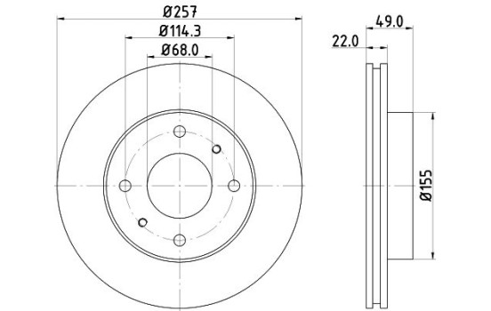 Bromsskiva 8DD 355 102-651 Hella
