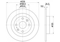 Bromsskiva 8DD 355 103-191 Hella