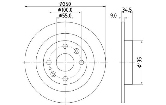 Bromsskiva 8DD 355 103-191 Hella