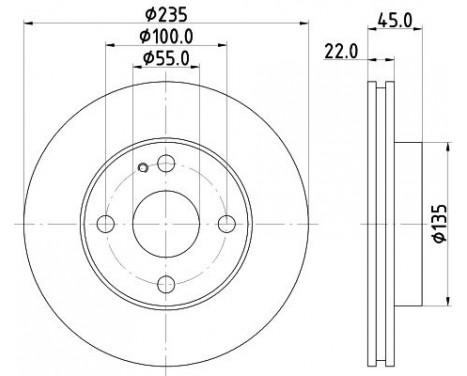 Bromsskiva 8DD 355 104-151 Hella