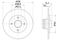 Bromsskiva 8DD 355 105-271 Hella