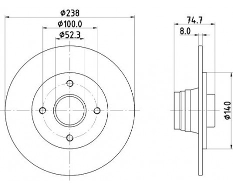 Bromsskiva 8DD 355 105-271 Hella