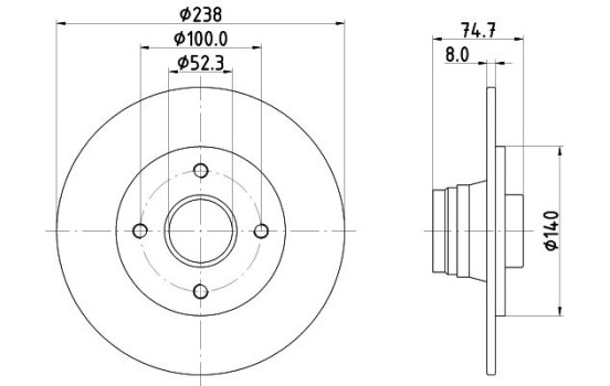 Bromsskiva 8DD 355 105-271 Hella