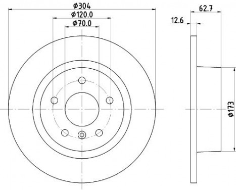 Bromsskiva 8DD 355 106-371 Hella
