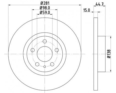 Bromsskiva 8DD 355 106-451 Hella