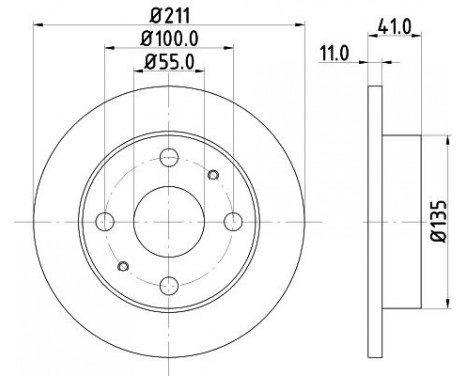 Bromsskiva 8DD 355 107-291 Hella