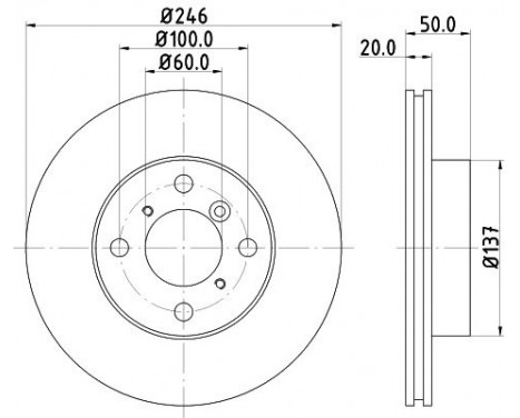 Bromsskiva 8DD 355 107-391 Hella