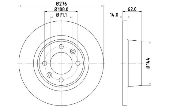 Bromsskiva 8DD 355 107-851 Hella