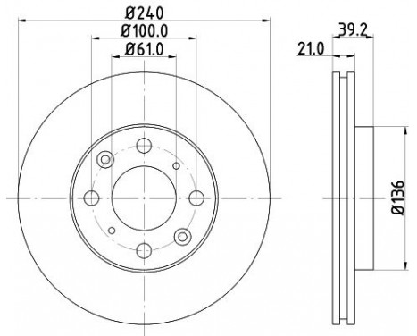 Bromsskiva 8DD 355 108-151 Hella