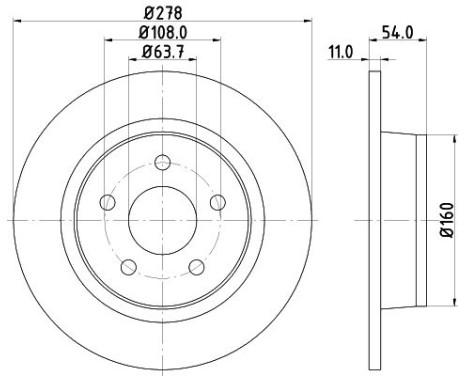 Bromsskiva 8DD 355 110-291 Hella