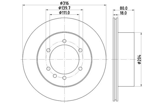 Bromsskiva 8DD 355 110-831 Hella
