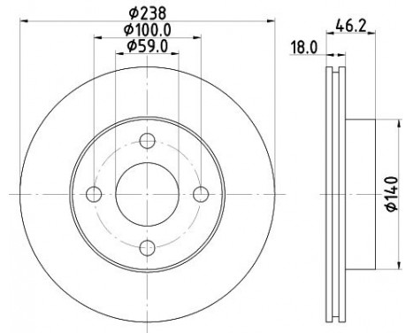 Bromsskiva 8DD 355 112-431 Hella