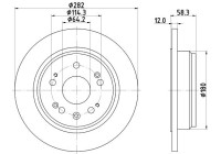 Bromsskiva 8DD 355 112-451 Hella