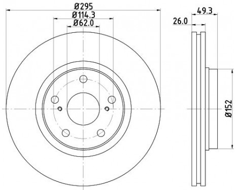 Bromsskiva 8DD 355 114-281 Hella