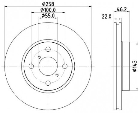 Bromsskiva 8DD 355 114-311 Hella