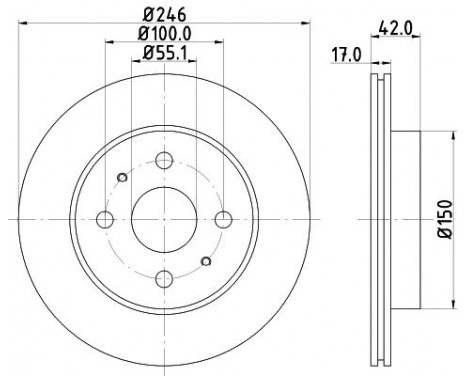 Bromsskiva 8DD 355 114-421 Hella